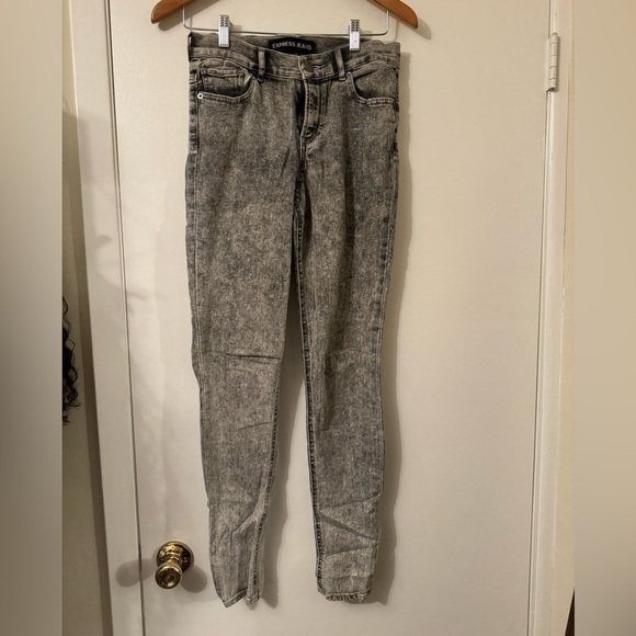 Express Acid wash Grey Skinny Jeans size 2R - Picture 1 of 6